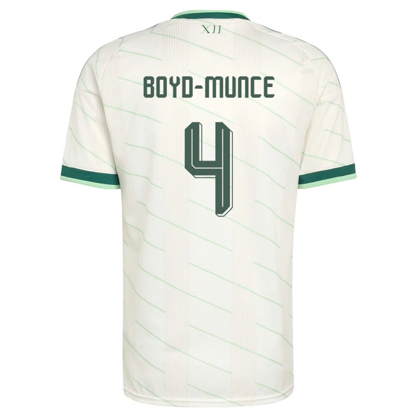Danxen Barn Nordirland Caolan Boyd-Munce #4 Vit Grön Bortatröja Matchtröjor 26-28 Tröjor T-Tröja