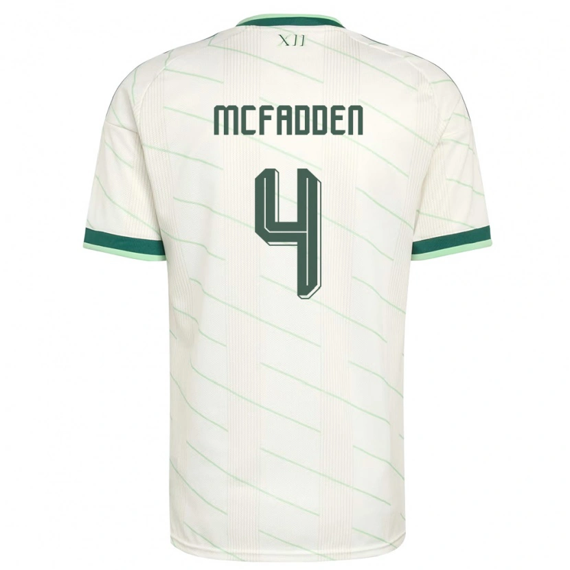 Danxen Barn Nordirland Sarah Mcfadden #4 Vit Grön Bortatröja Matchtröjor 26-28 Tröjor T-Tröja