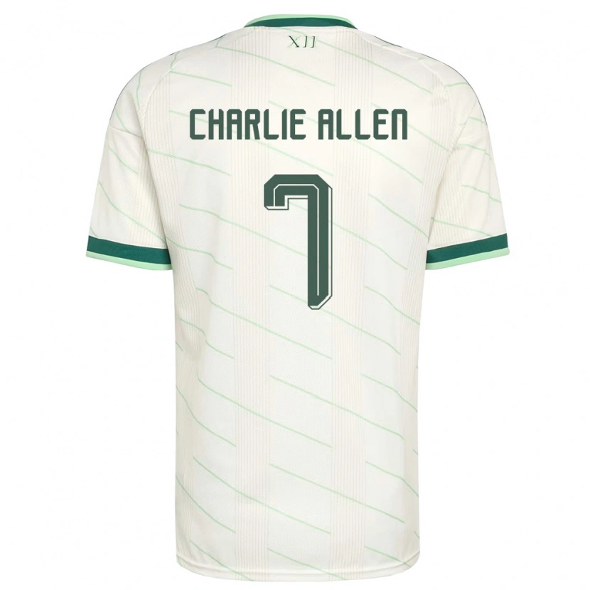 Danxen Barn Nordirland Charlie Allen #7 Vit Grön Bortatröja Matchtröjor 26-28 Tröjor T-Tröja