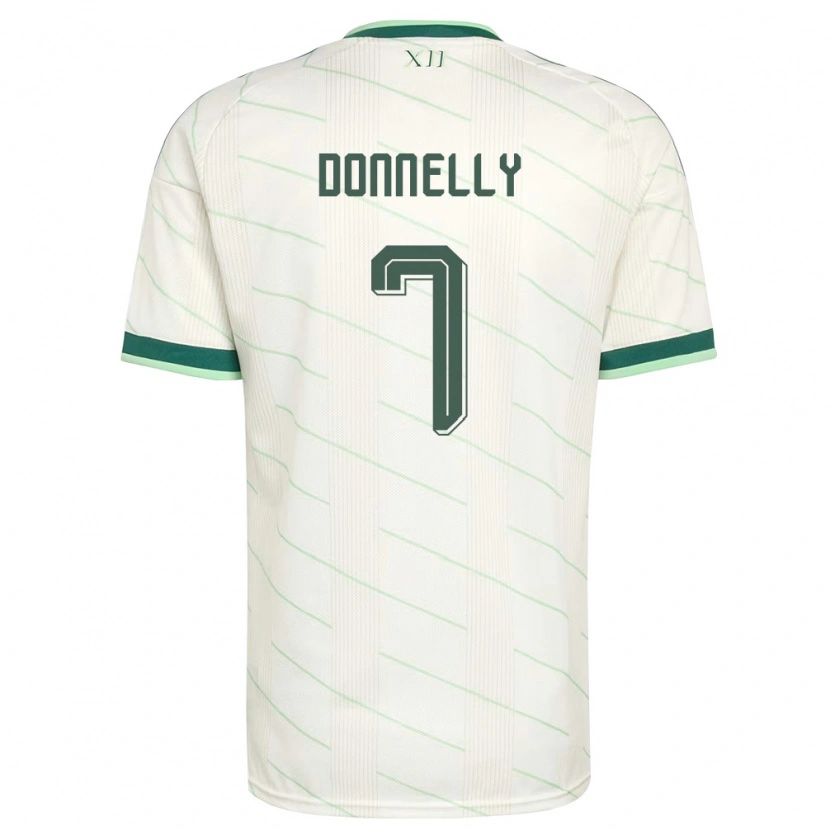 Danxen Barn Nordirland Caolan Donnelly #7 Vit Grön Bortatröja Matchtröjor 26-28 Tröjor T-Tröja