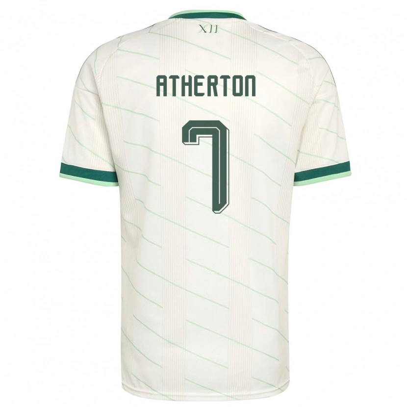 Danxen Barn Nordirland Chris Atherton #7 Vit Grön Bortatröja Matchtröjor 26-28 Tröjor T-Tröja