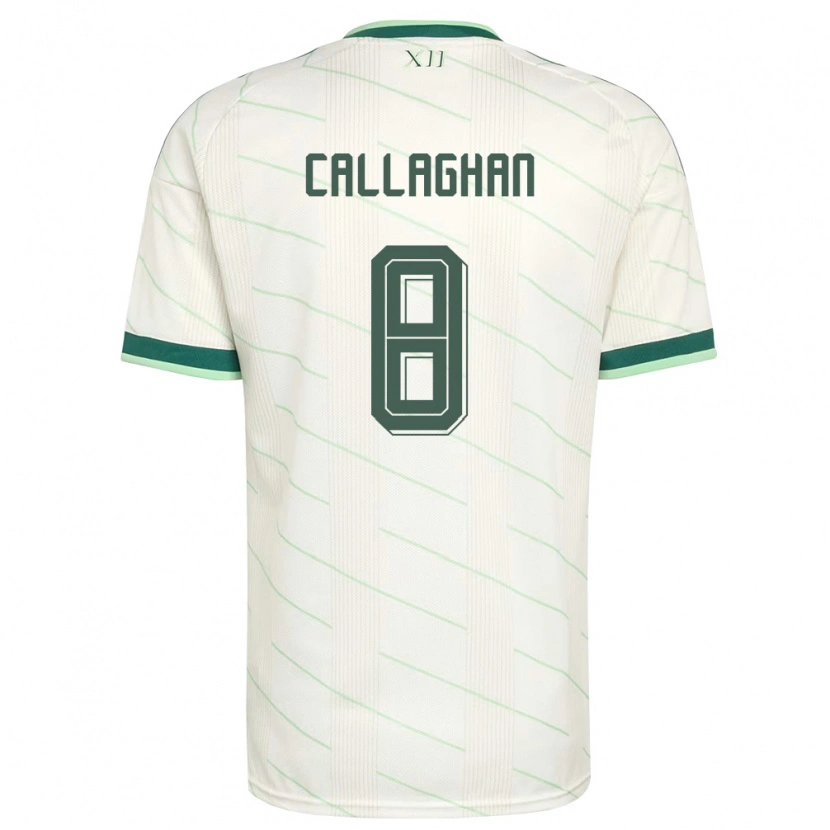 Danxen Barn Nordirland Marissa Callaghan #8 Vit Grön Bortatröja Matchtröjor 26-28 Tröjor T-Tröja