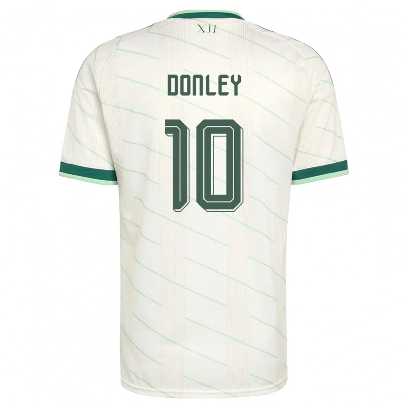 Danxen Barn Nordirland Jamie Donley #10 Vit Grön Bortatröja Matchtröjor 26-28 Tröjor T-Tröja