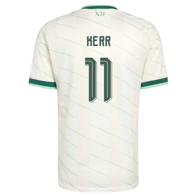 Danxen Barn Nordirland Joel Kerr #11 Vit Grön Bortatröja Matchtröjor 26-28 Tröjor T-Tröja