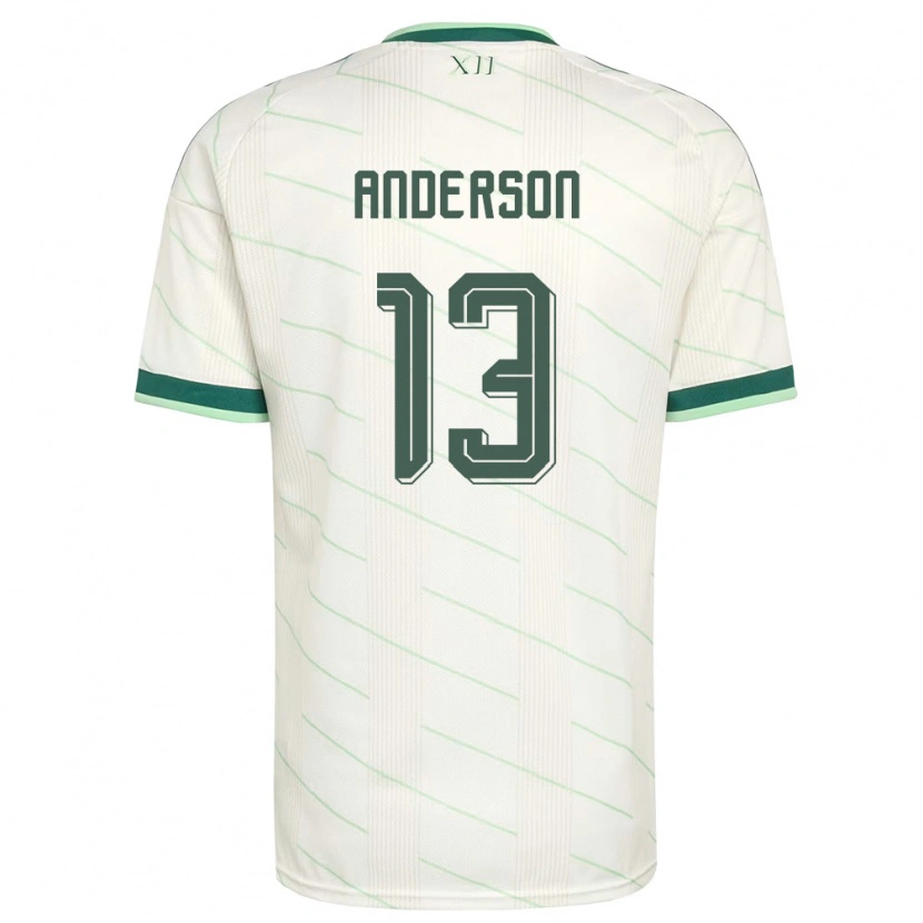 Danxen Barn Nordirland Calum Anderson #13 Vit Grön Bortatröja Matchtröjor 26-28 Tröjor T-Tröja