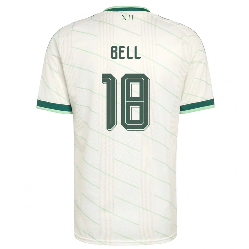 Danxen Barn Nordirland Megan Bell #18 Vit Grön Bortatröja Matchtröjor 26-28 Tröjor T-Tröja