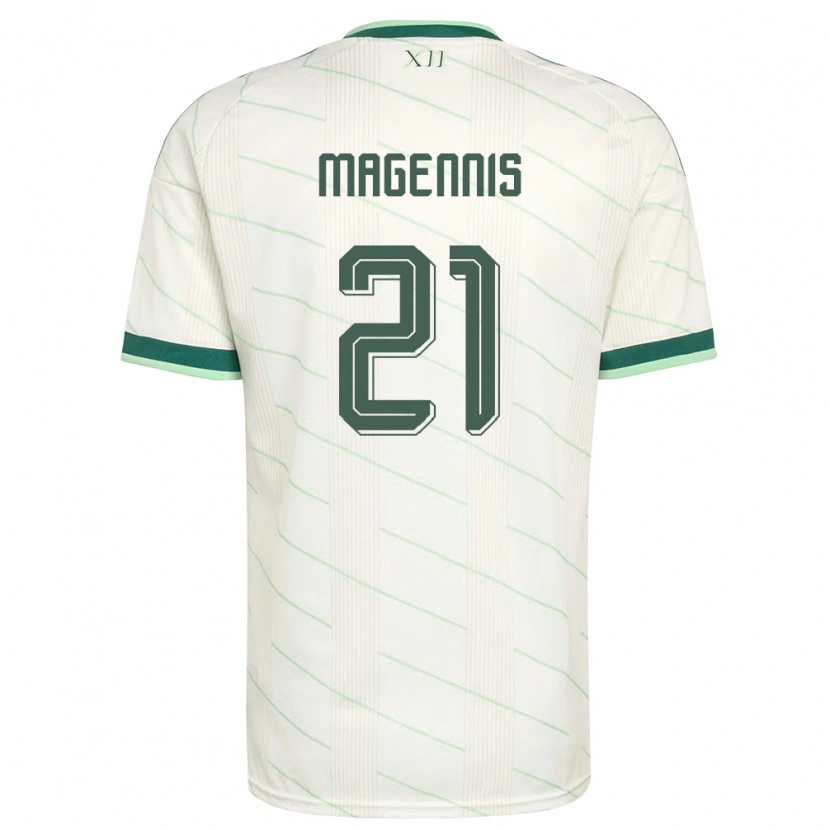 Danxen Barn Nordirland Josh Magennis #21 Vit Grön Bortatröja Matchtröjor 26-28 Tröjor T-Tröja