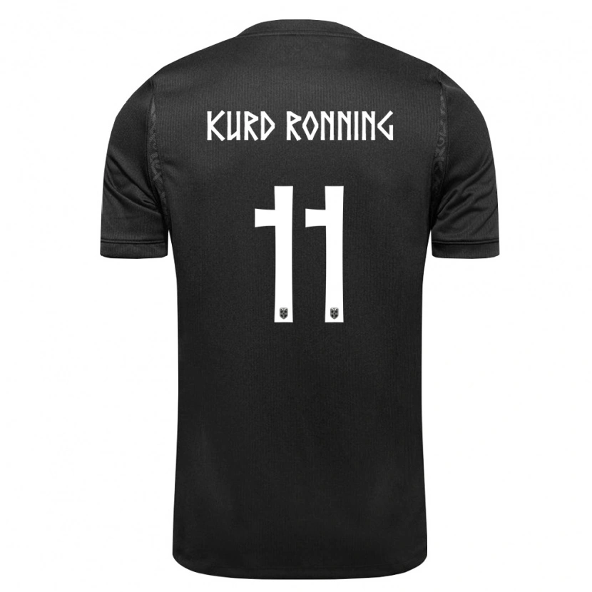 Danxen Barn Norge Adrian Kurd Rønning #11 Svart Bortatröja Matchtröjor 26-28 Tröjor T-Tröja