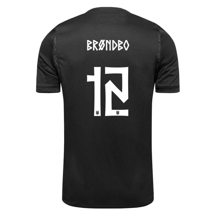 Danxen Barn Norge Magnus Brøndbo #12 Svart Bortatröja Matchtröjor 26-28 Tröjor T-Tröja