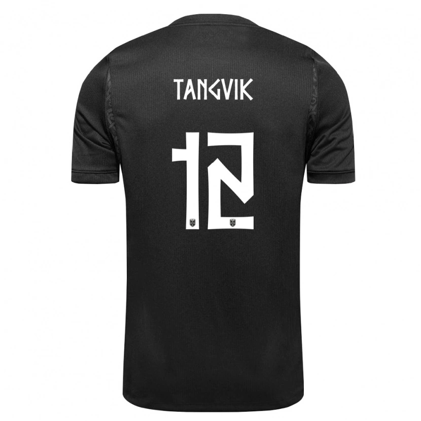 Danxen Barn Norge Sander Tangvik #12 Svart Bortatröja Matchtröjor 26-28 Tröjor T-Tröja