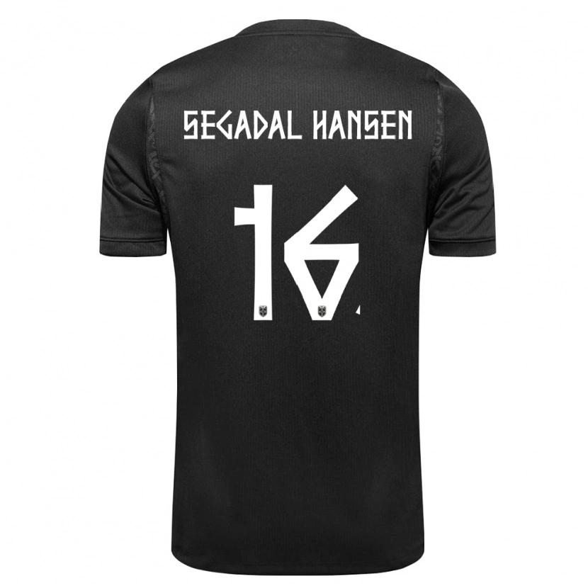 Danxen Barn Norge Jakob Segadal Hansen #16 Svart Bortatröja Matchtröjor 26-28 Tröjor T-Tröja