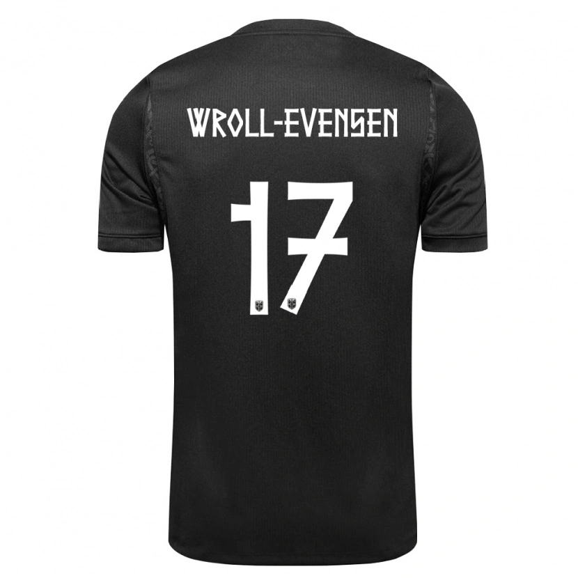 Danxen Barn Norge Henrik Wroll-Evensen #17 Svart Bortatröja Matchtröjor 26-28 Tröjor T-Tröja