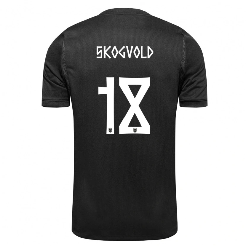 Danxen Barn Norge Henrik Skogvold #18 Svart Bortatröja Matchtröjor 26-28 Tröjor T-Tröja