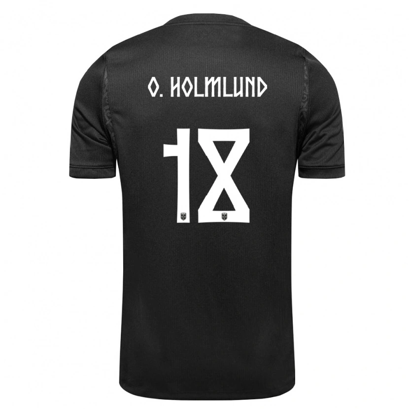 Danxen Barn Norge Ola Holmlund Ørjasæter #18 Svart Bortatröja Matchtröjor 26-28 Tröjor T-Tröja