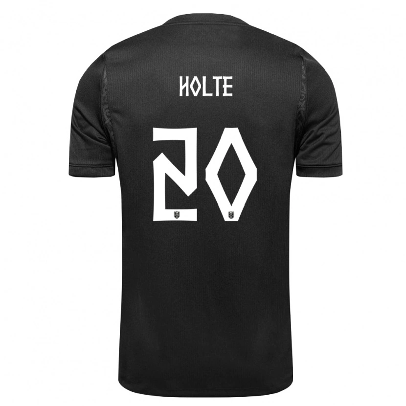 Danxen Barn Norge Magnus Holte #20 Svart Bortatröja Matchtröjor 26-28 Tröjor T-Tröja