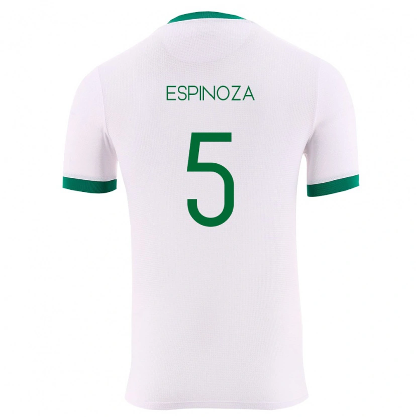 Danxen Barn Bolivia Matias Espinoza #5 Vit Grön Röd Bortatröja Matchtröjor 26-28 Tröjor T-Tröja