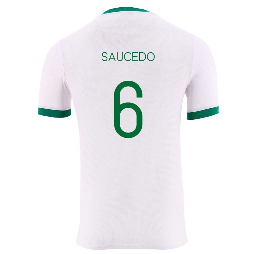 Danxen Barn Bolivia Widen Saucedo #6 Vit Grön Röd Bortatröja Matchtröjor 26-28 Tröjor T-Tröja
