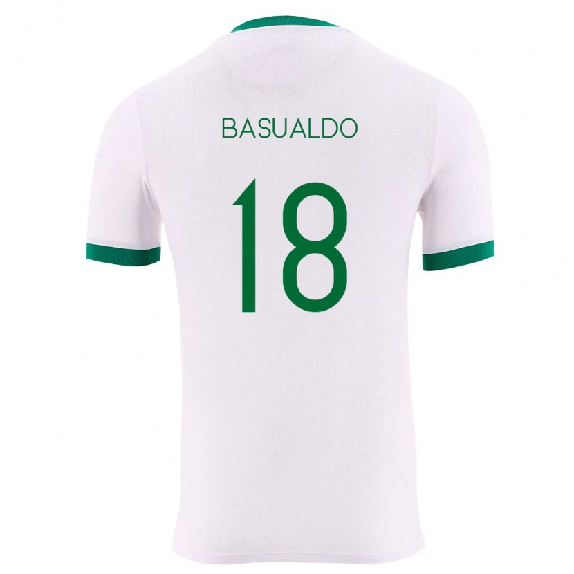 Danxen Barn Bolivia Yoselin Basualdo #18 Vit Grön Röd Bortatröja Matchtröjor 26-28 Tröjor T-Tröja