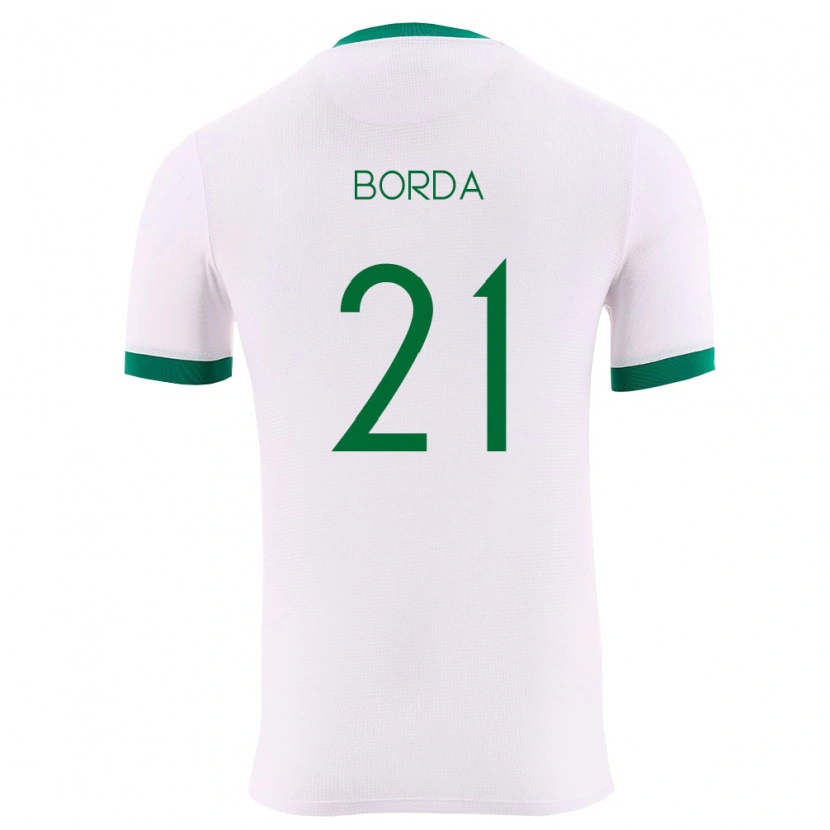 Danxen Barn Bolivia Carlos Borda #21 Vit Grön Röd Bortatröja Matchtröjor 26-28 Tröjor T-Tröja