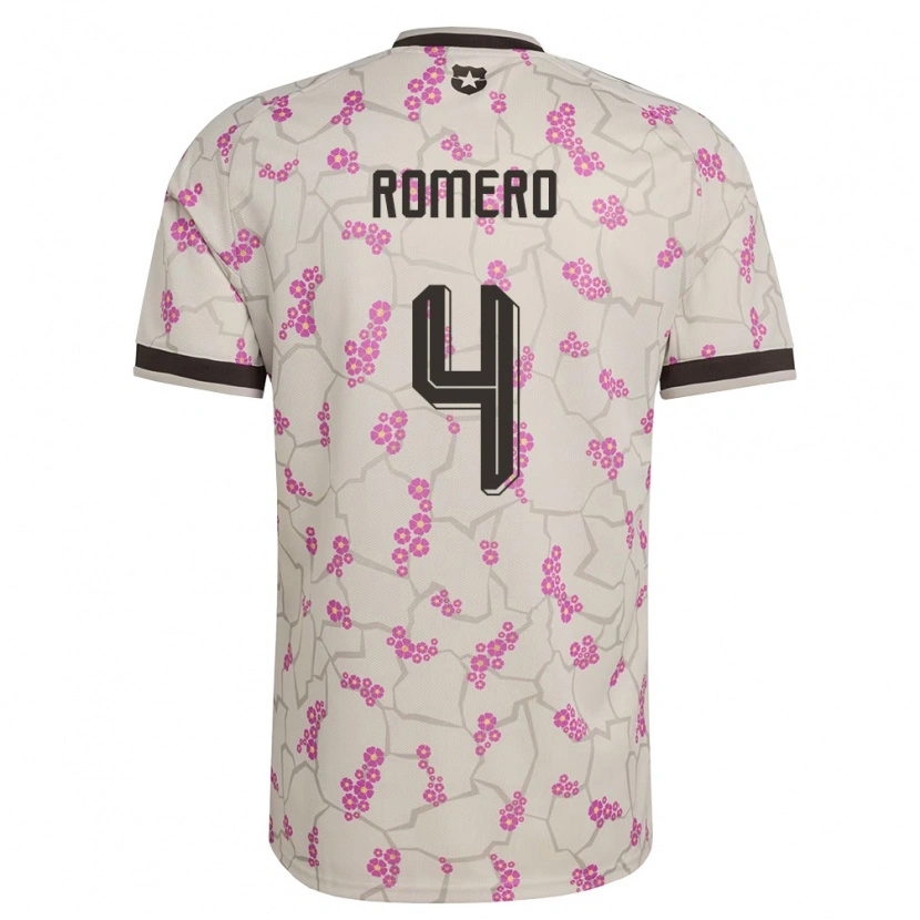 Danxen Barn Chile Patricio Romero #4 Vit Lila Bortatröja Matchtröjor 26-28 Tröjor T-Tröja