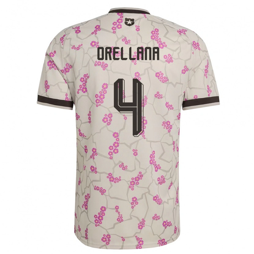 Danxen Barn Chile Matías Orellana #4 Vit Lila Bortatröja Matchtröjor 26-28 Tröjor T-Tröja