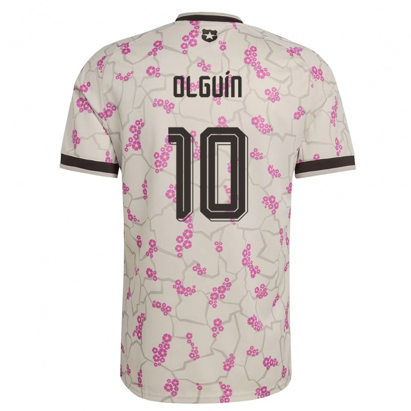 Danxen Barn Chile Agustín Olguín #10 Vit Lila Bortatröja Matchtröjor 26-28 Tröjor T-Tröja