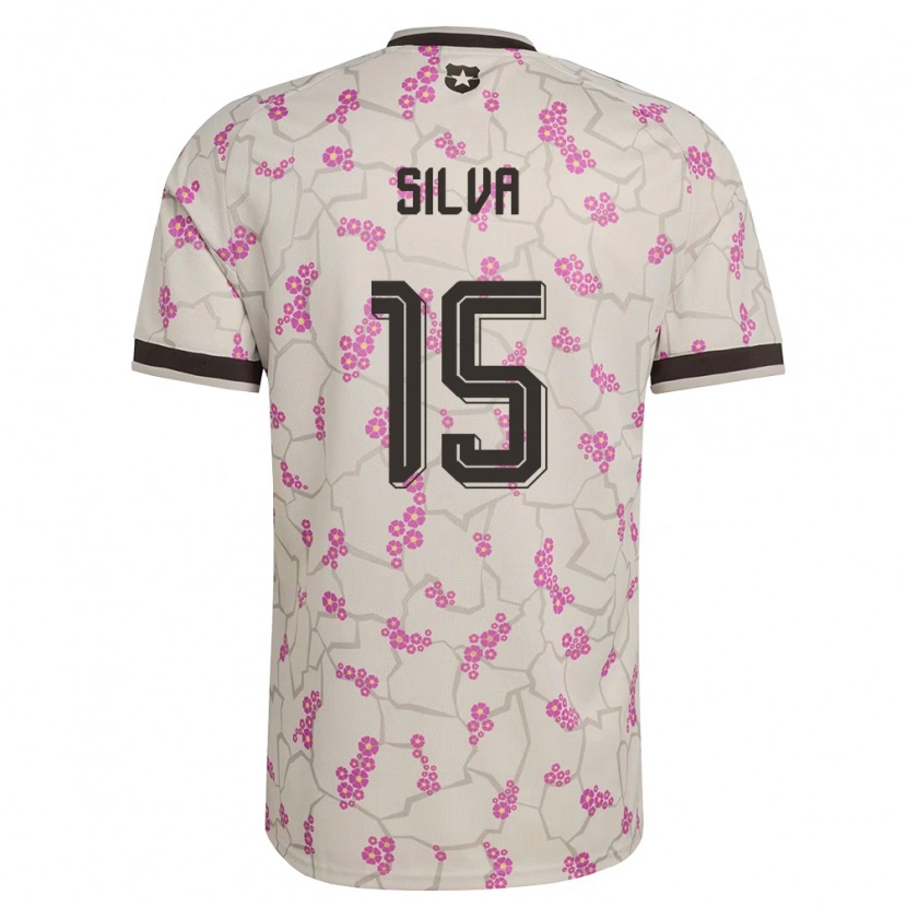 Danxen Barn Chile Joaquín Silva #15 Vit Lila Bortatröja Matchtröjor 26-28 Tröjor T-Tröja
