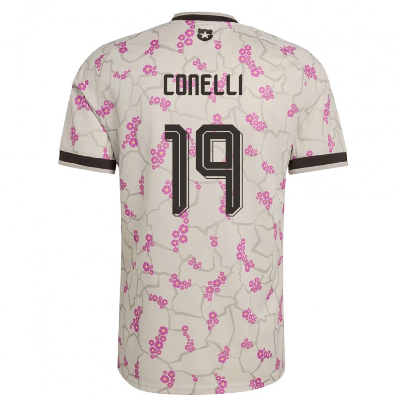 Danxen Barn Chile Vicente Conelli #19 Vit Lila Bortatröja Matchtröjor 26-28 Tröjor T-Tröja