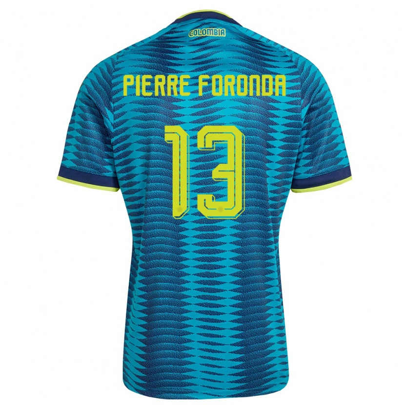 Danxen Barn Colombia Jean Pierre Foronda #13 Blå Marin Gul Bortatröja Matchtröjor 26-28 Tröjor T-Tröja
