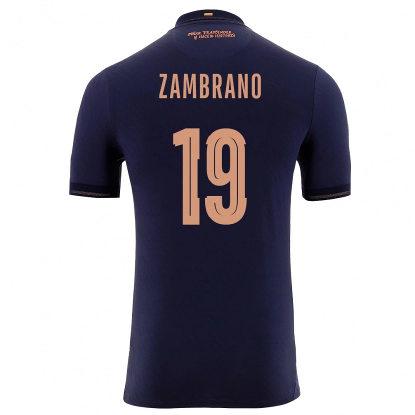 Danxen Barn Ecuador Cristhoper Zambrano #19 Marin Guld Bortatröja Matchtröjor 26-28 Tröjor T-Tröja