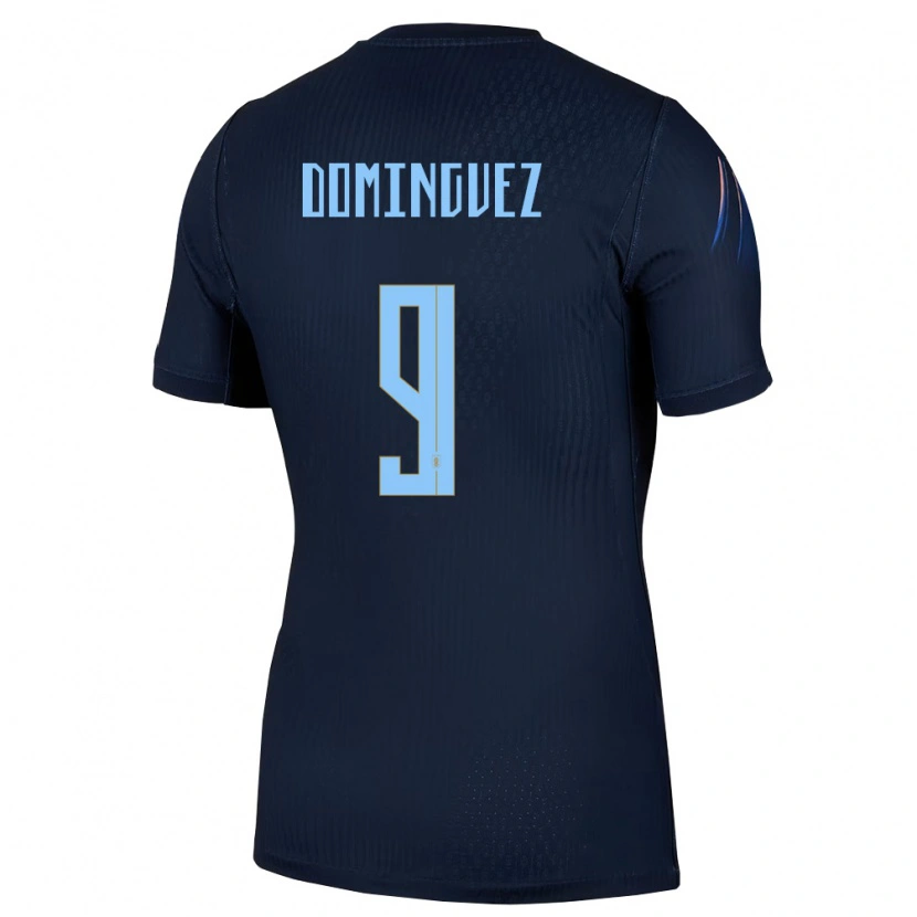 Danxen Barn Uruguay Facundo Dominguez #9 Svart Blå Bortatröja Matchtröjor 26-28 Tröjor T-Tröja