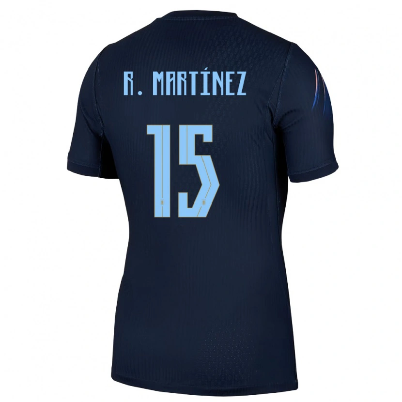 Danxen Barn Uruguay Rocio Martinez #15 Svart Blå Bortatröja Matchtröjor 26-28 Tröjor T-Tröja