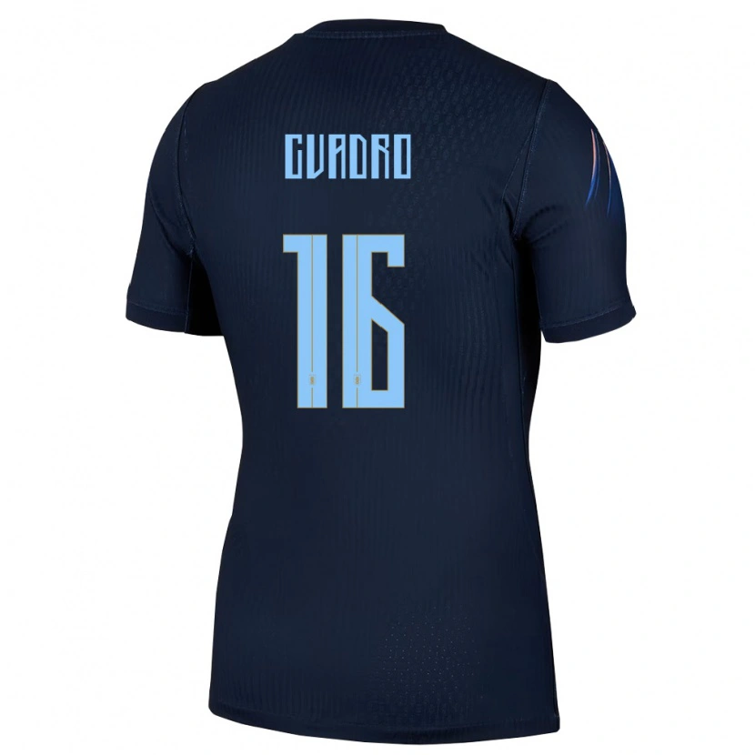 Danxen Barn Uruguay Alexis Cuadro #16 Svart Blå Bortatröja Matchtröjor 26-28 Tröjor T-Tröja