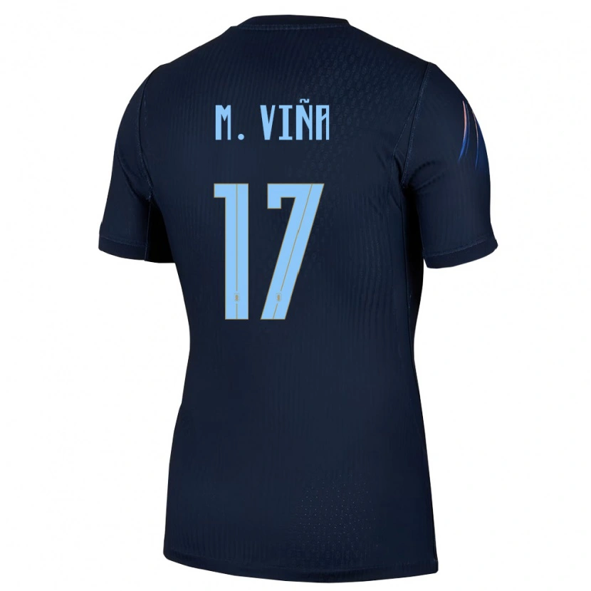 Danxen Barn Uruguay Matías Viña #17 Svart Blå Bortatröja Matchtröjor 26-28 Tröjor T-Tröja