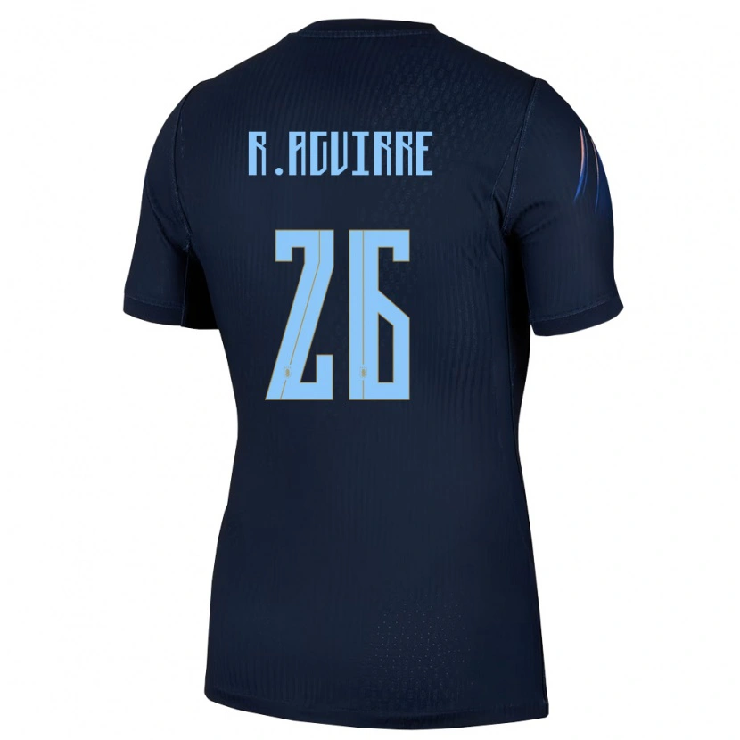 Danxen Barn Uruguay Rodrigo Aguirre #26 Svart Blå Bortatröja Matchtröjor 26-28 Tröjor T-Tröja