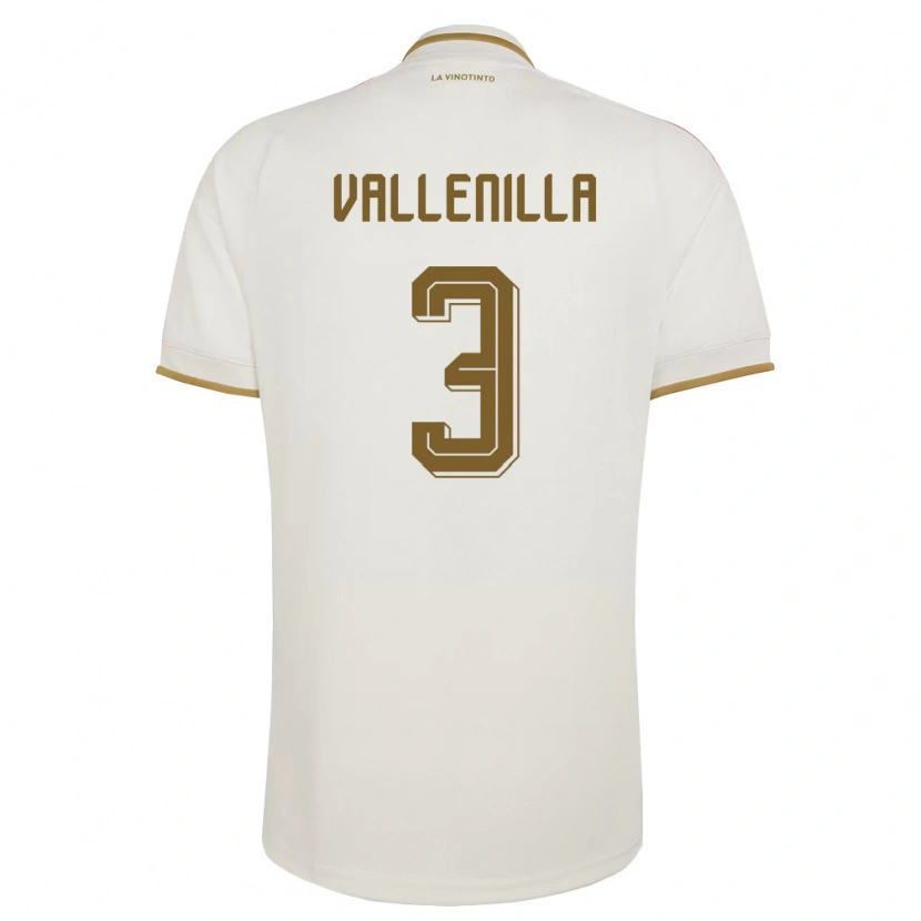 Danxen Barn Venezuela Wilmer Vallenilla #3 Off-White Gul Bortatröja Matchtröjor 26-28 Tröjor T-Tröja