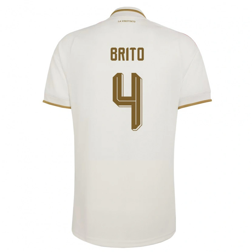 Danxen Barn Venezuela Enmanuel Brito #4 Off-White Gul Bortatröja Matchtröjor 26-28 Tröjor T-Tröja