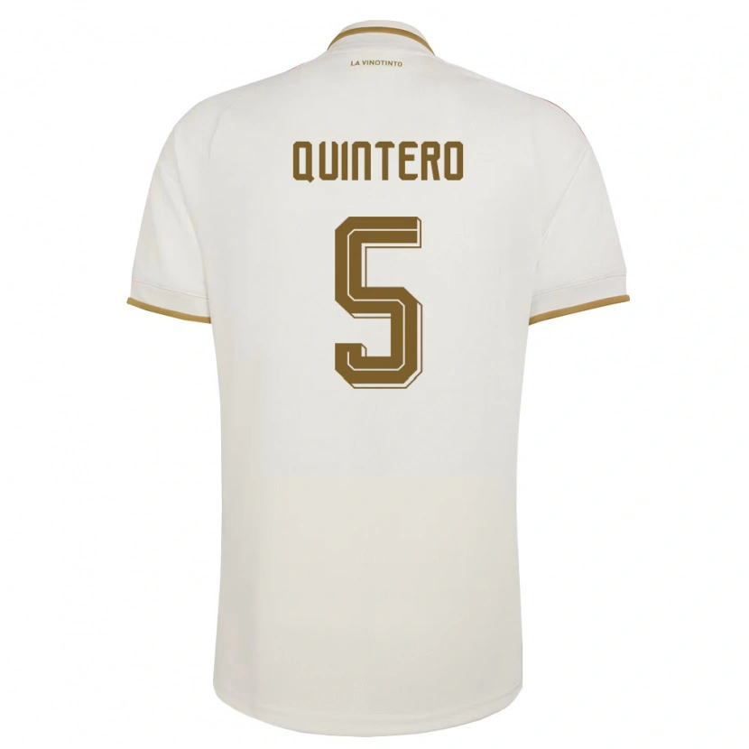 Danxen Barn Venezuela Teo Quintero #5 Off-White Gul Bortatröja Matchtröjor 26-28 Tröjor T-Tröja