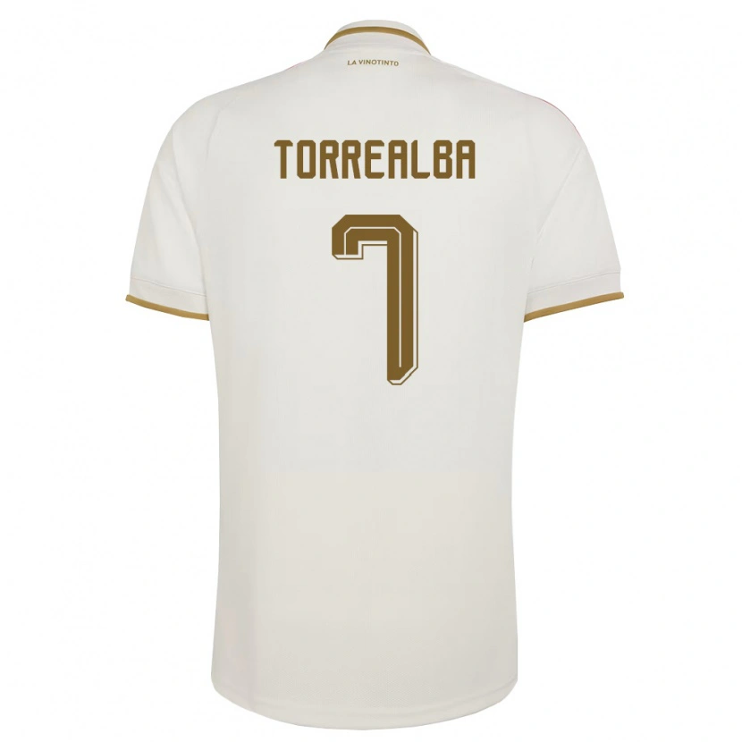 Danxen Barn Venezuela Santos Torrealba #7 Off-White Gul Bortatröja Matchtröjor 26-28 Tröjor T-Tröja