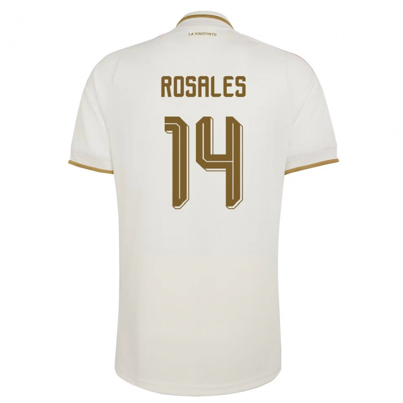 Danxen Barn Venezuela Roberto Rosales #14 Off-White Gul Bortatröja Matchtröjor 26-28 Tröjor T-Tröja