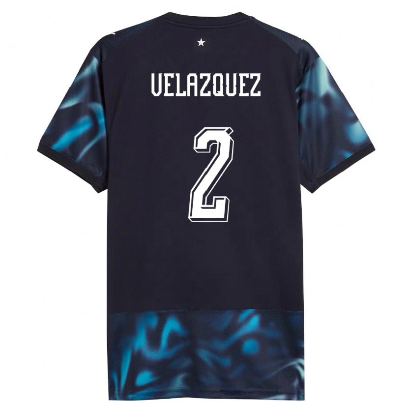 Danxen Barn Paraguay Gustavo Velázquez #2 Marin Himmelblå Bortatröja Matchtröjor 26-28 Tröjor T-Tröja