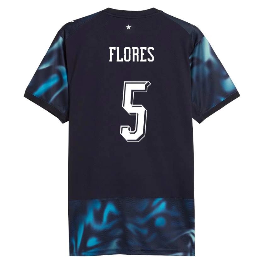 Danxen Barn Paraguay Gilberto Flores #5 Marin Himmelblå Bortatröja Matchtröjor 26-28 Tröjor T-Tröja