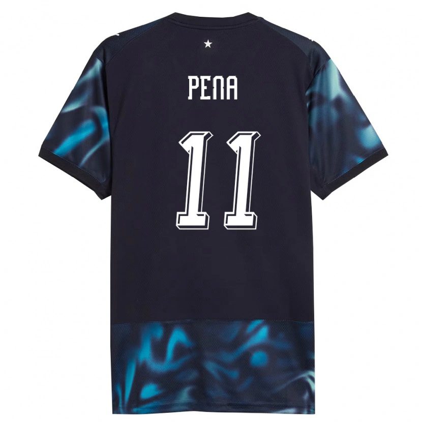 Danxen Barn Paraguay Liz Peña #11 Marin Himmelblå Bortatröja Matchtröjor 26-28 Tröjor T-Tröja