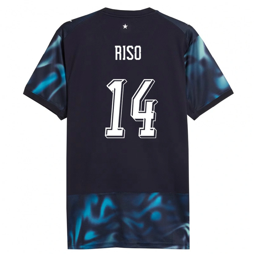 Danxen Barn Paraguay Tania Riso #14 Marin Himmelblå Bortatröja Matchtröjor 26-28 Tröjor T-Tröja