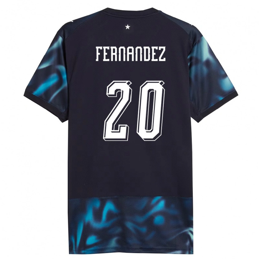 Danxen Barn Paraguay Marcelo Fernández #20 Marin Himmelblå Bortatröja Matchtröjor 26-28 Tröjor T-Tröja