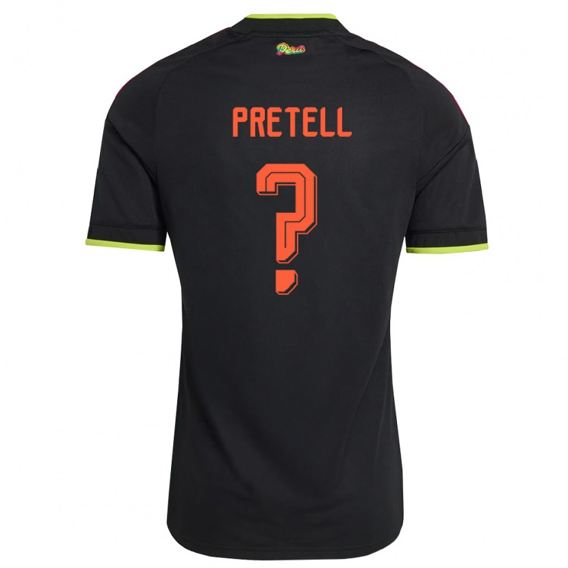 Danxen Barn Peru Jesús Pretell #0 Svart Gul Rosa Bortatröja Matchtröjor 26-28 Tröjor T-Tröja