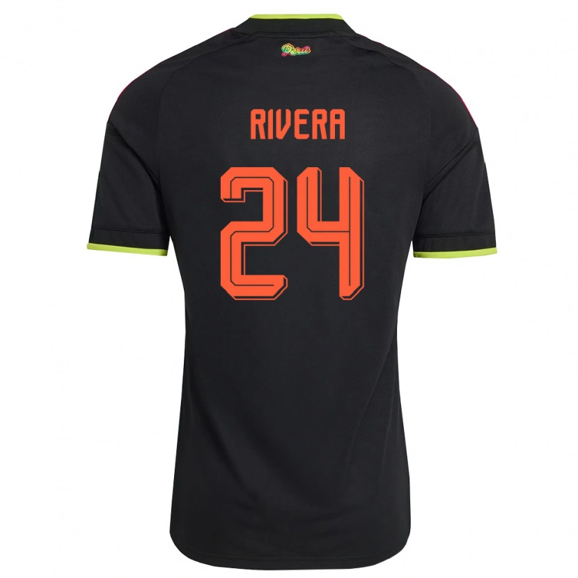 Danxen Barn Peru José Rivera #24 Svart Gul Rosa Bortatröja Matchtröjor 26-28 Tröjor T-Tröja