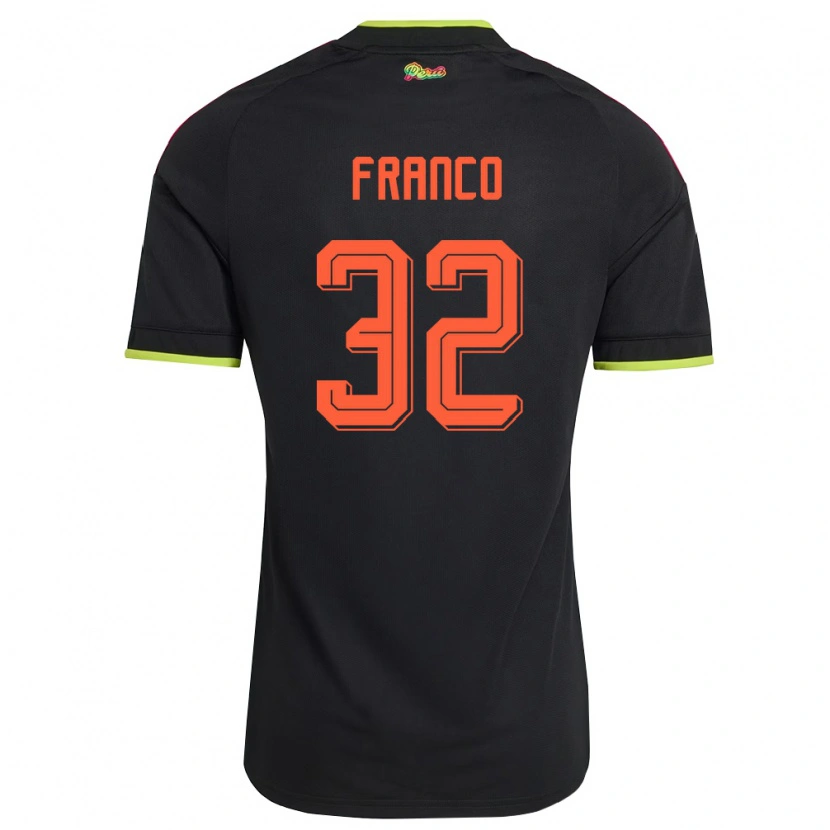 Danxen Barn Peru Emile Franco #32 Svart Gul Rosa Bortatröja Matchtröjor 26-28 Tröjor T-Tröja