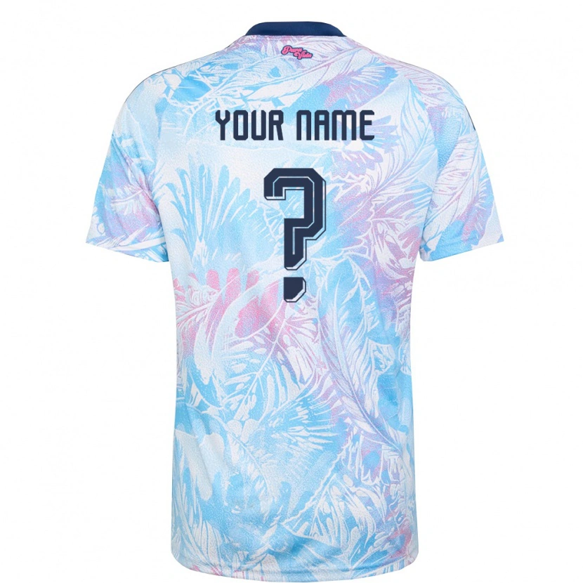 Danxen Barn Costa Rica Ditt Namn #0 Himmelblå Marin Rosa Bortatröja Matchtröjor 26-28 Tröjor T-Tröja