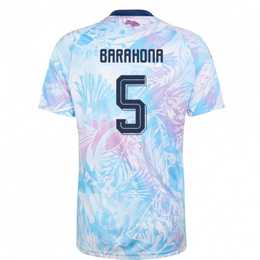 Danxen Barn Costa Rica Alberth Barahona #5 Himmelblå Marin Rosa Bortatröja Matchtröjor 26-28 Tröjor T-Tröja